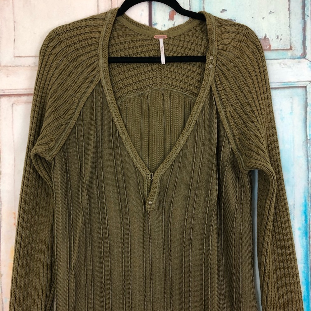 Free People Olive Sweater Ruffle Dress - Picture 5 of 7